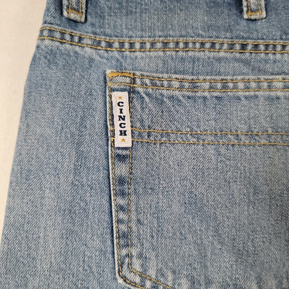 Cinch Men White Label Jeans 42x32 Relaxed Straight Medium Stone Denim